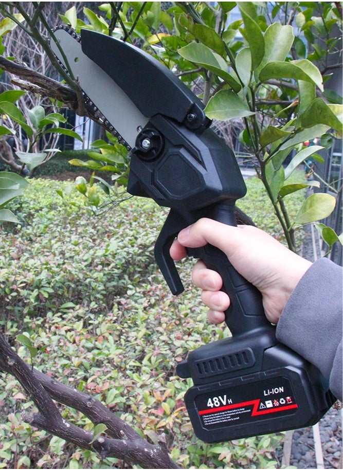 Snooe - Electric Mini Chainsaw Battery Powered Portable Cordless Handheld Power Chain Saw with 2 Rechargeable Batteries, Suitcase Included Small Chainsaws for Wood Cutting Tree Trimming Gardening - Image 1