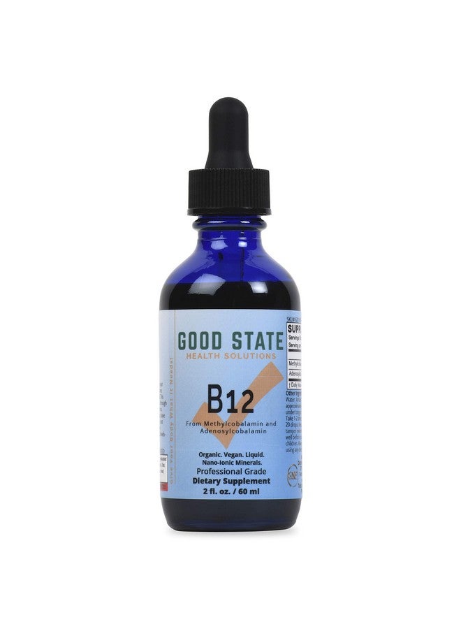 Good State Good State Vitamin B12 Liquid Mineral Supplement | Vegan, Organic and Professional Grade B12 Vitamins Sublingual Liquid | Nano-Ionic for Optimal Absorption | 2 Fl oz Bottle  - Image 1