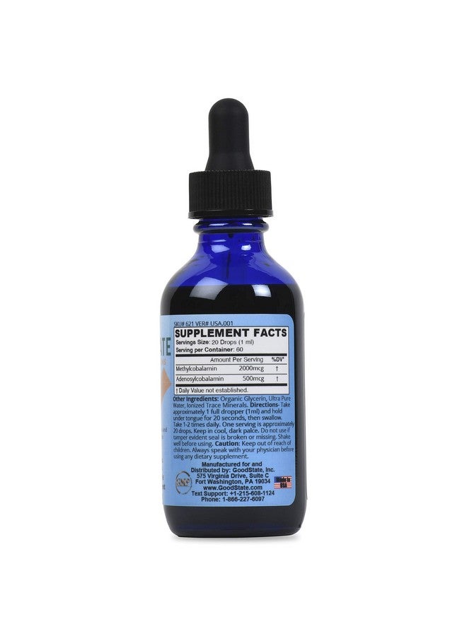 Good State Good State Vitamin B12 Liquid Mineral Supplement | Vegan, Organic and Professional Grade B12 Vitamins Sublingual Liquid | Nano-Ionic for Optimal Absorption | 2 Fl oz Bottle  - Image 2