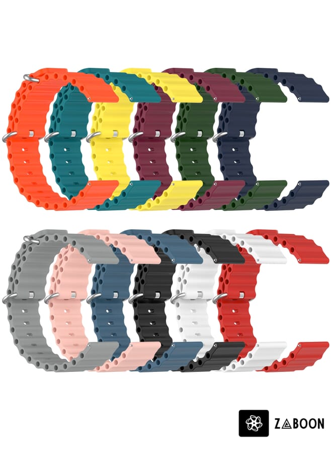 Zaboon Huawei Watch 3 Pro New 22mm Ocean Style Silicone Solid Color Watch Band - Image 5