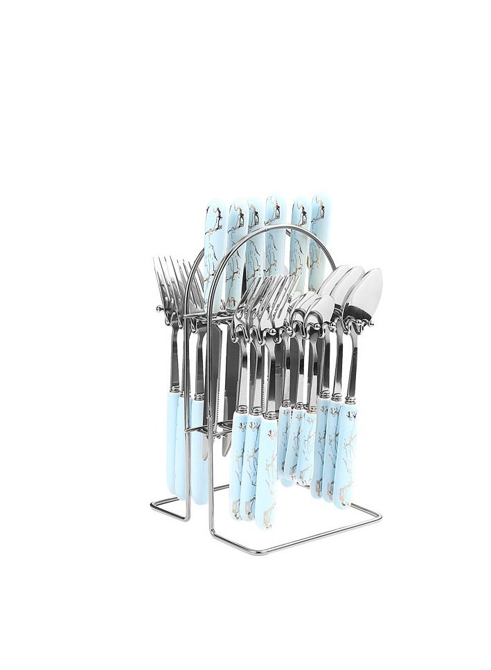 KUYING Stainless Steel Tableware Set Of 24 Pieces Western Knife Fork Spoon Set  - Image 1