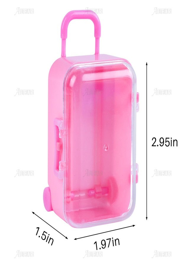 AUEAR, 2 Pack Mini Suitcase Boxes Plastic Candy Small Reception Gift Travel Case for Wedding Party Decoration (Pink & Blue) - Image 2