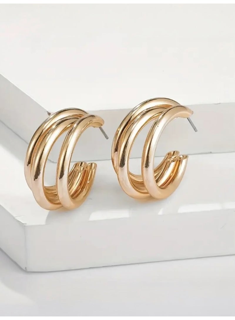 Dangle Charms Elegant & Trendy Gold Plated Earrings For Women - Image 2