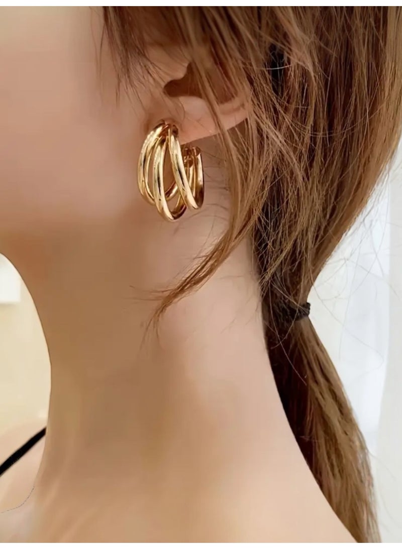 Dangle Charms Elegant & Trendy Gold Plated Earrings For Women - Image 3