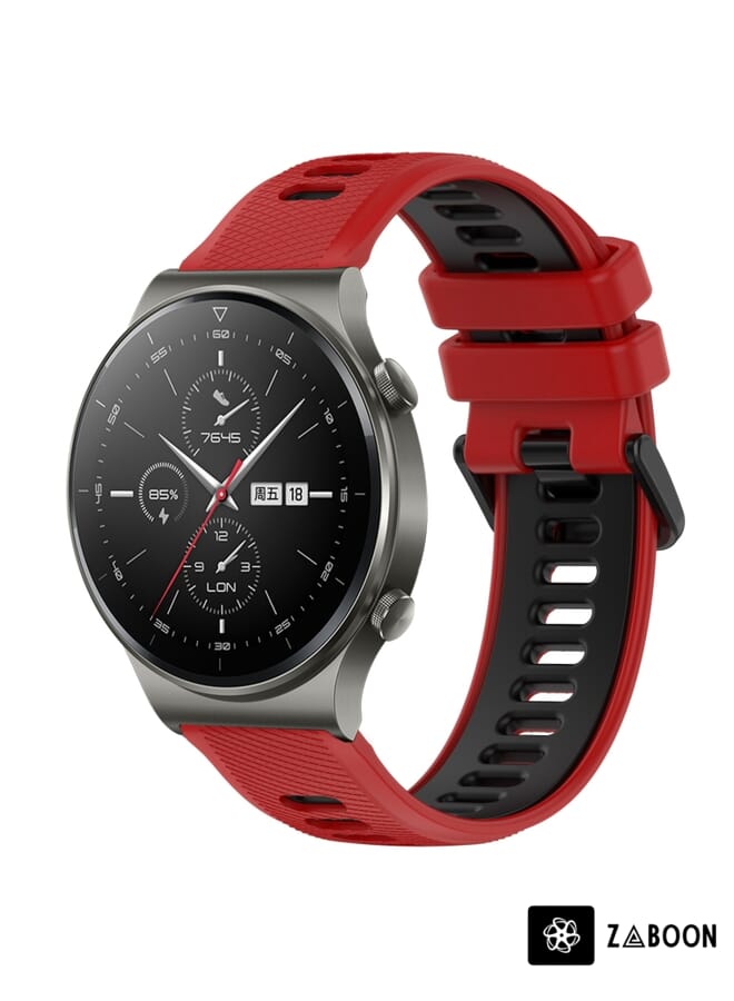 Zaboon Watch Band For Huawei GT2 Pro 22mm Sports Two-Color Silicone - Image 1