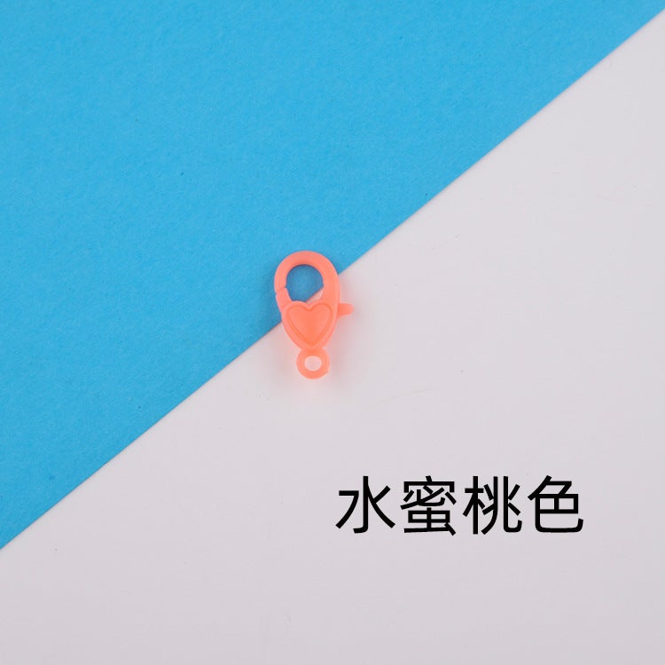 Color lobster buckle Korean mask plastic love chain key chain Handmade diy jewelry accessories spot wholesale Peach 
