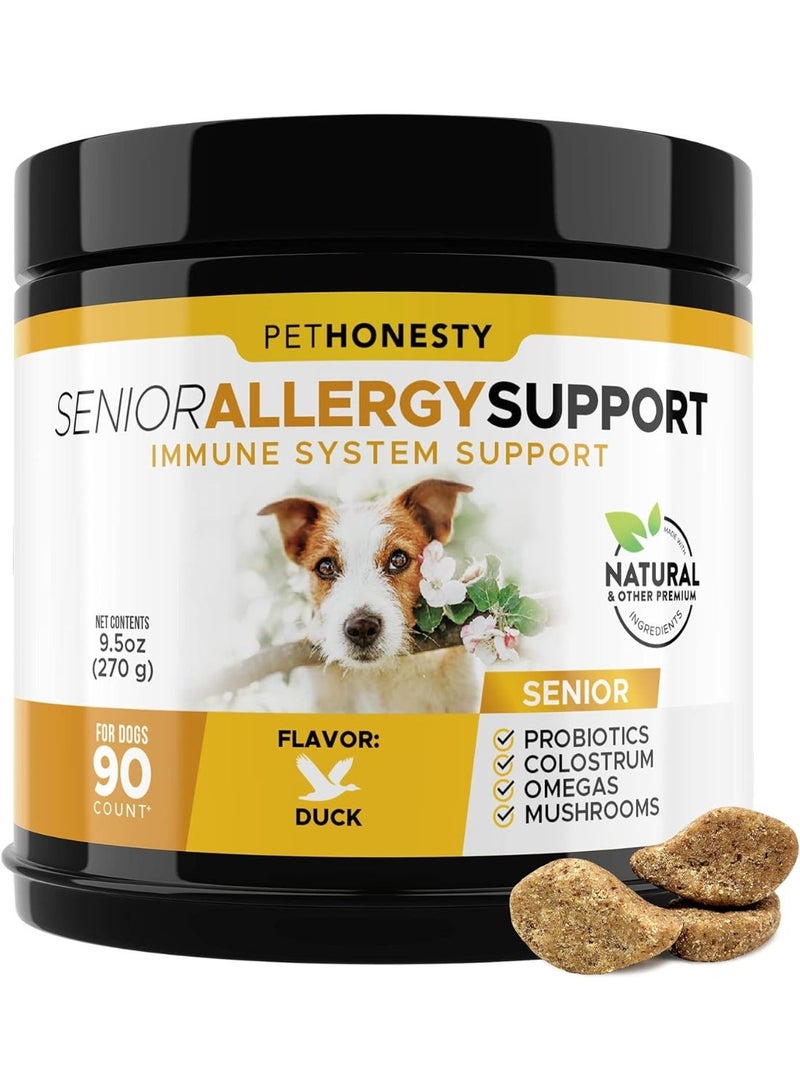 Pet Honesty PetHonesty Allergy Relief Immunity Supplement for Dogs - Omega 3 Salmon Fish Oil, Colostrum, Digestive Prebiotics & Probiotics - for Seasonal Allergies + Anti Itch, Skin Hot Spots Soft Chews - Image 1
