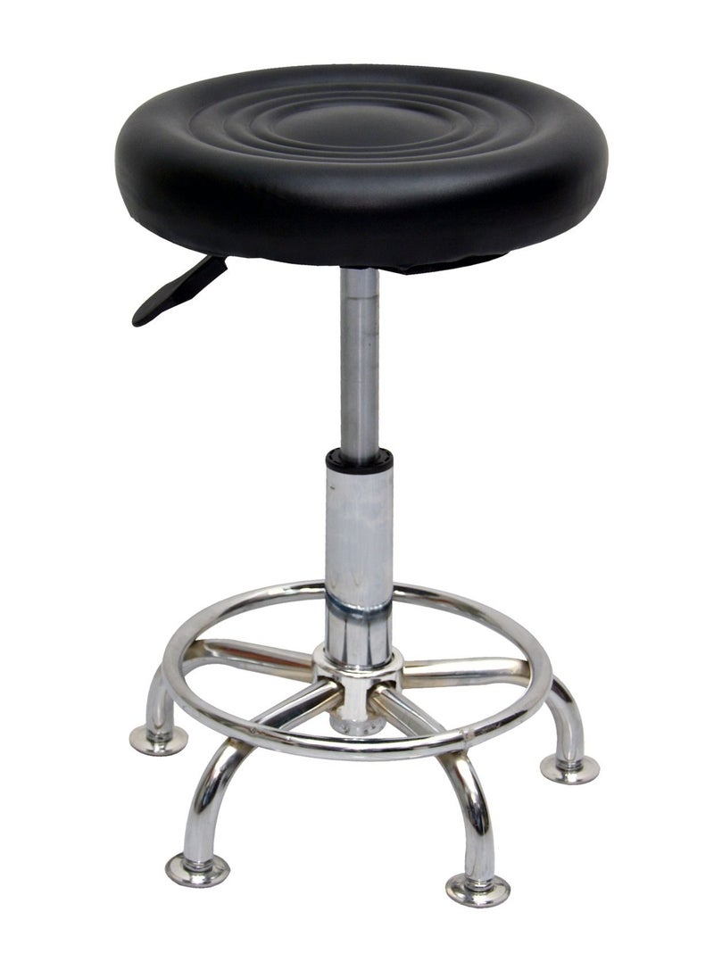 Multi Home Furniture Barstool Chair PU Leather And Stainless Steel Base Adjustable Bar Stool Height 360° Swivel-018-BLACK  - Image 1