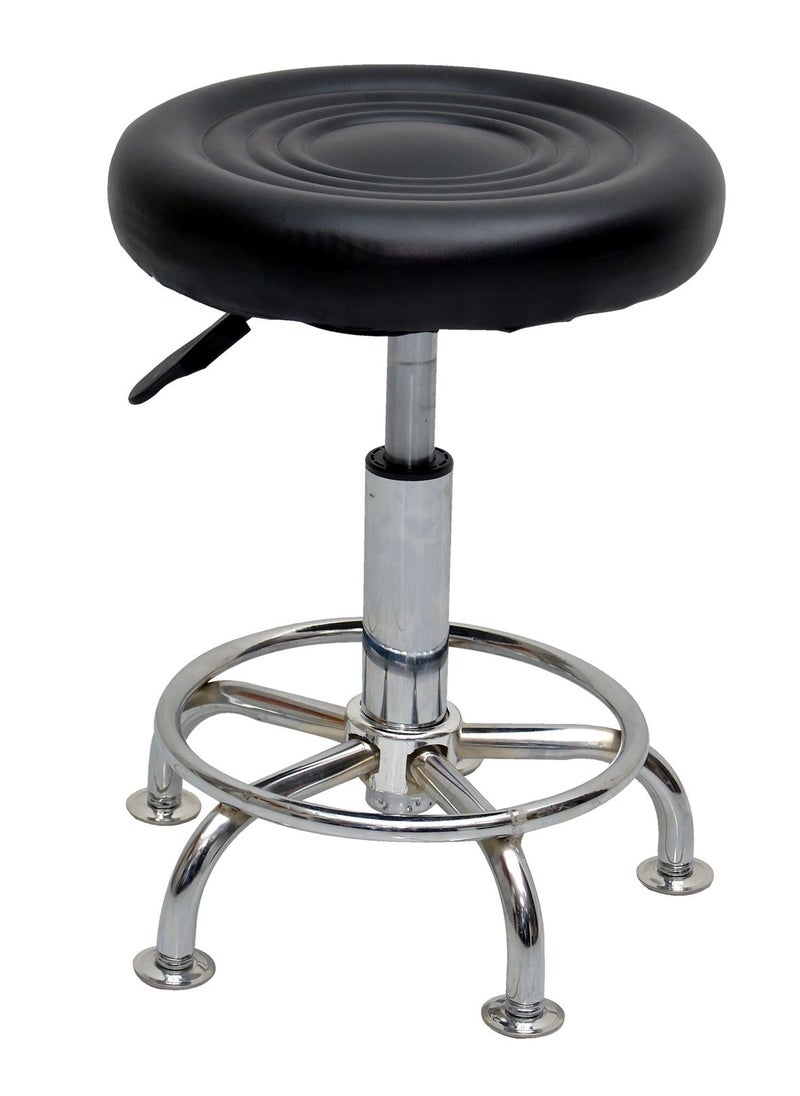 Multi Home Furniture Barstool Chair PU Leather And Stainless Steel Base Adjustable Bar Stool Height 360° Swivel-018-BLACK  - Image 2