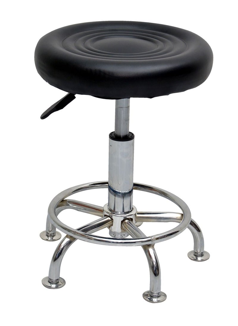 Multi Home Furniture Barstool Chair PU Leather And Stainless Steel Base Adjustable Bar Stool Height 360° Swivel-018-BLACK  - Image 4
