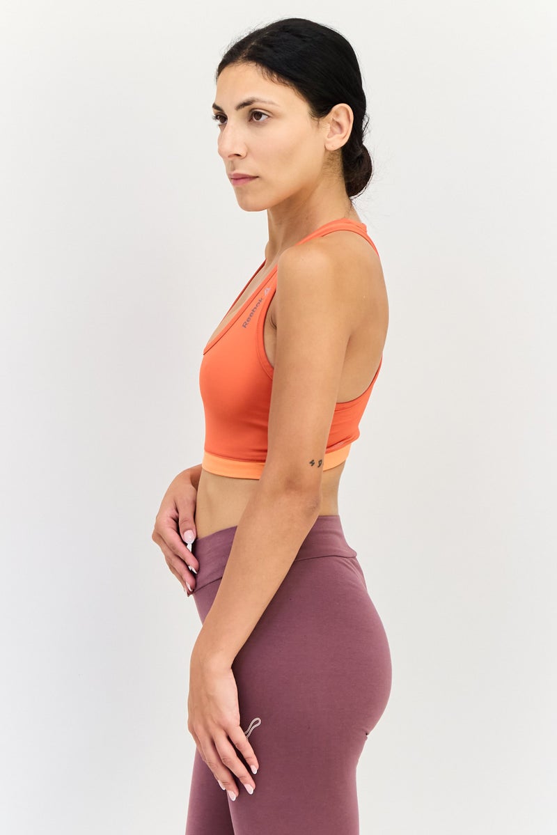 Reebok حمالة صدر رياضية للنساء غير مبطنة، برتقالي داكن - Image 3