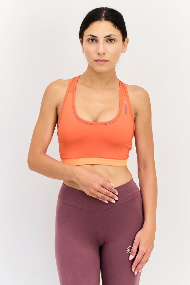 Reebok حمالة صدر رياضية للنساء غير مبطنة، برتقالي داكن - Image 1