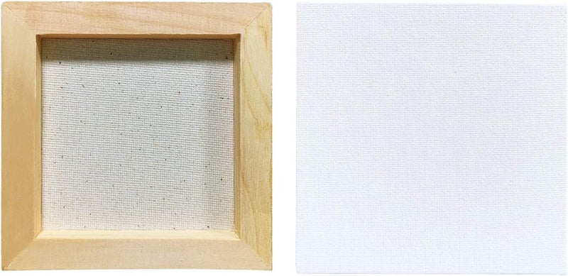 AUREUO Mini Stretched Canvas - 3x3 Inch/24 Pack - 2/5 Inch Profile Small Square Canvas - Gift Set Bulk Pack Canvases for Acrylic Painting & Craft - Image 4