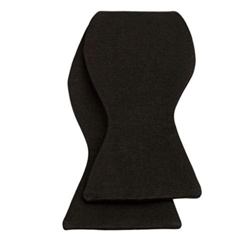 David Donahue Mens Classic Self Tie Silk Solid Black Faille Luxury Tuxedo Formal Bow Tie (HT110001) - Image 1