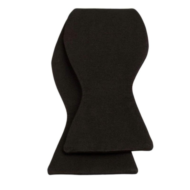 David Donahue Mens Classic Self Tie Silk Solid Black Faille Luxury Tuxedo Formal Bow Tie (HT110001) - Image 5
