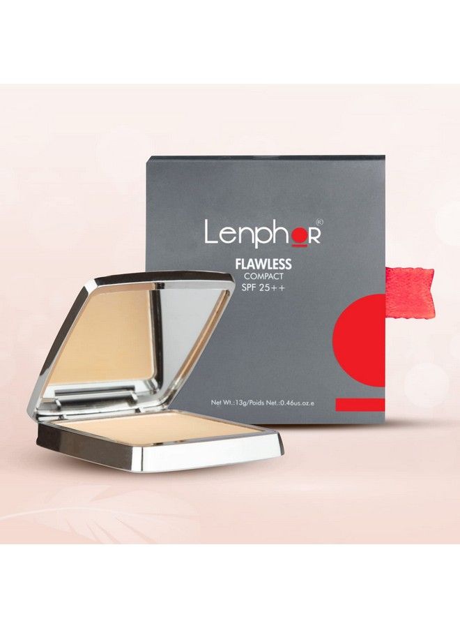 Lenphor بودرة وجه مضغوطة خالية من العيوب تدوم طويلاً لمكياج بلمسة نهائية غير لامعة مع فيتامين E و SPF 25 بودرة مكياج وبودرة وجه للنساء والفتيات طبيعية 02 - Image 5