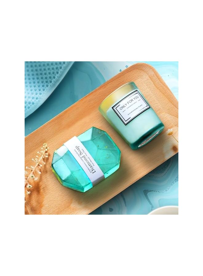 The Bros 6PC Scented Candles & Bath Bombs Set,Gifts for Women for Birthday Women's Day Mother's Day,Bubble Bath Set Gifts for Women,Relaxing Spa Gift Set for Women (blue) - Image 4