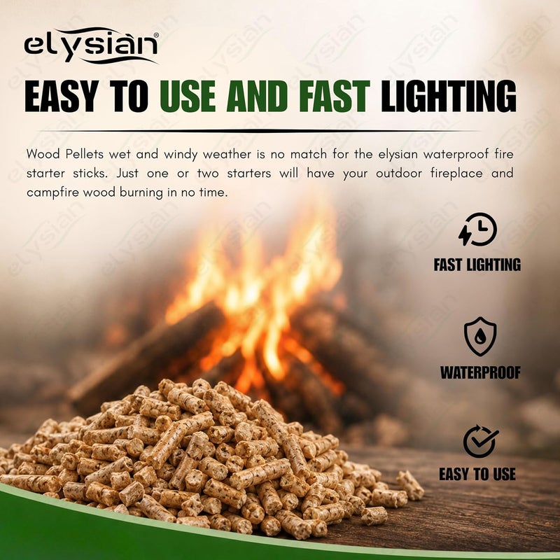Elysian Organic Natural Wood Pellet Firestarter | Firestarters for Charcoal and Firewood, for BBQ, Grills & Campfires | Natural Wood Lighter Pellets - 1Kg - Image 3