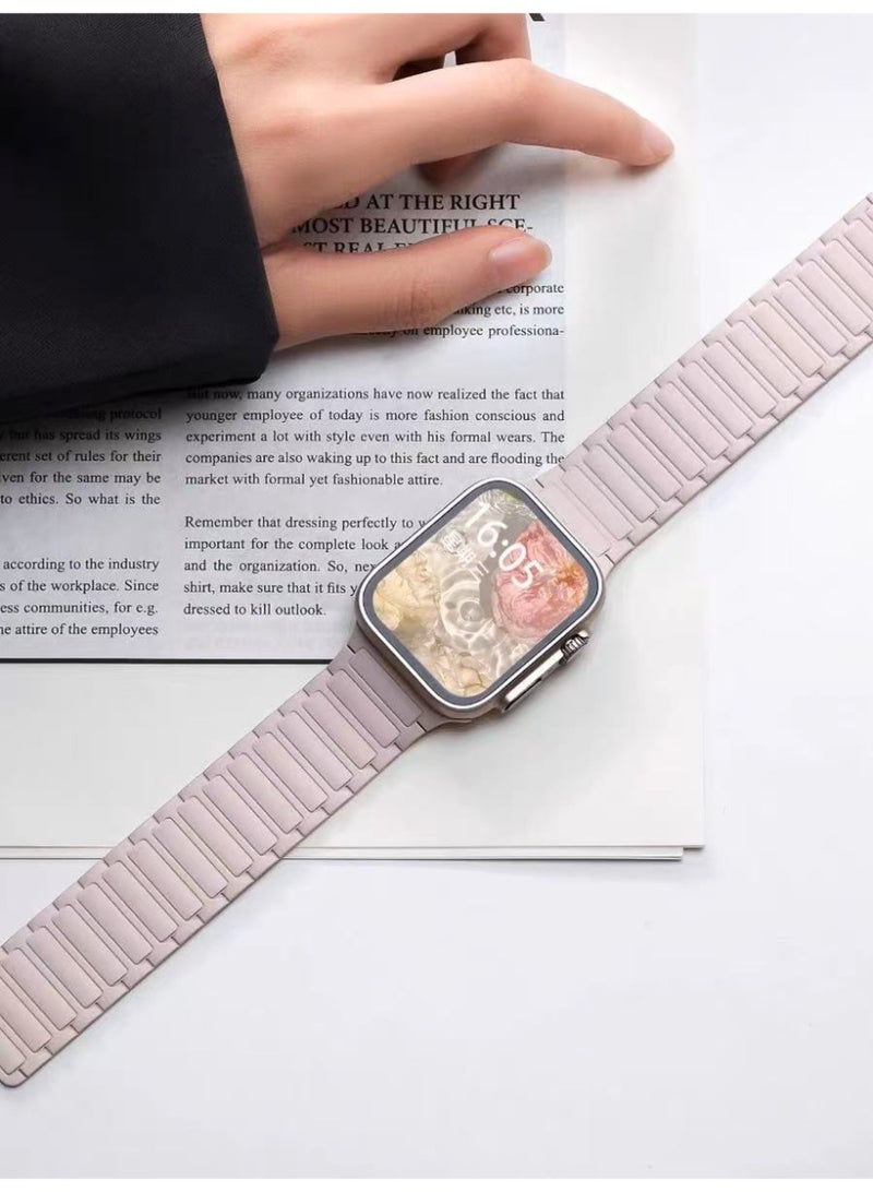 Watch Band Compatible for Apple Watch Series Band 42mm 44mm 45mm 46mm 49mm women, Genuine Leather Double Tour Designed Slim Replacement Strap for iWatch Series10 9 8 7 6 SE - Image 2