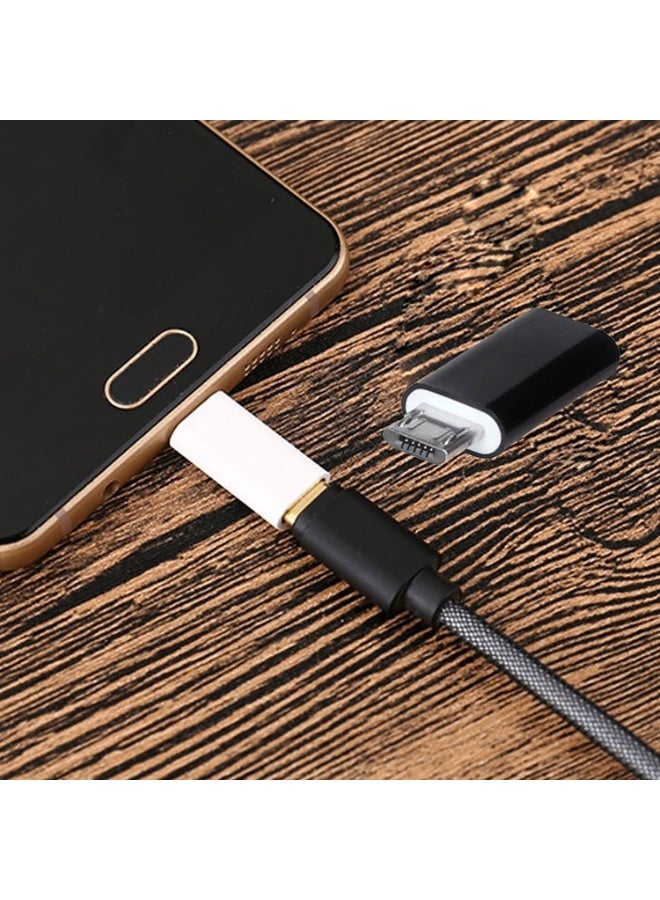 Type-C USB-C Female To Micro USB Male Sync Data Converter Black - Image 2