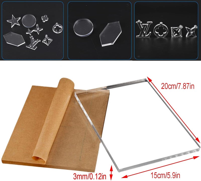 XUBX 10 Pieces 15x20cm 3mm Clear Acrylic Sheets, Transparent Plexiglass, Perspex Sheets, Perspex Plastic Panel for Picture Frame Glass Replacement, Projects Display, Painting - Image 2