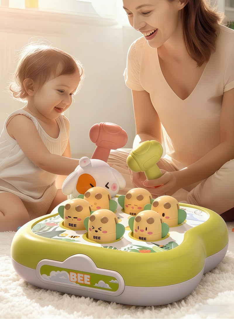 شو وو لعبة واك أ مول، لعبة إيقاعية للأطفال الصغار في مرحلة ما قبل المدرسة، آلة واك أ مول، ألعاب أطفال للأولاد والبنات، رسوم متحركة للأطفال، ألعاب تعليمية مبكرة، ألعاب تفاعلية بين الوالدين والطفل، هدية للأطفال، آلة لعبة واك أ مول المحمولة الصغيرة، ألعاب النحل الساخن (أخضر) - Image 1