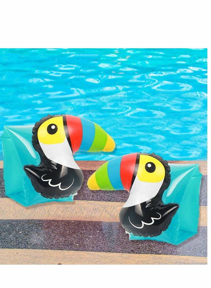 Kids Inflatable Swim Arm Bands 1 Pair Swimming Armbands Floating Sleeves for Kid Pool Floatie Floater Rings Tube Armlets (Aged 3-6) - Image 1