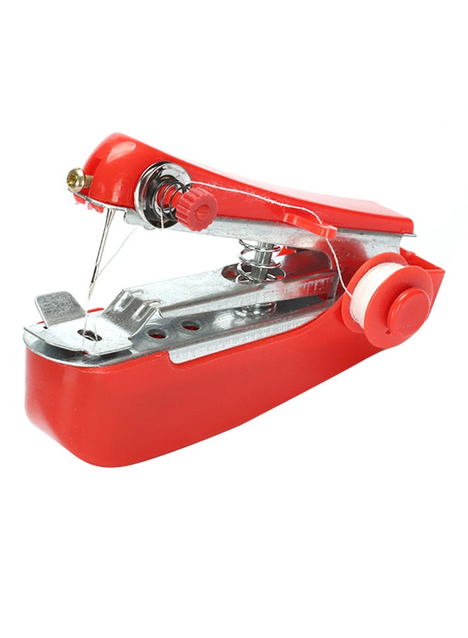 Mini Sewing Machine Manual Portable Convenient Home Essential Red 11x3.8x7.2centimeter Red/White 11x3.8x7.2cm - Image 1