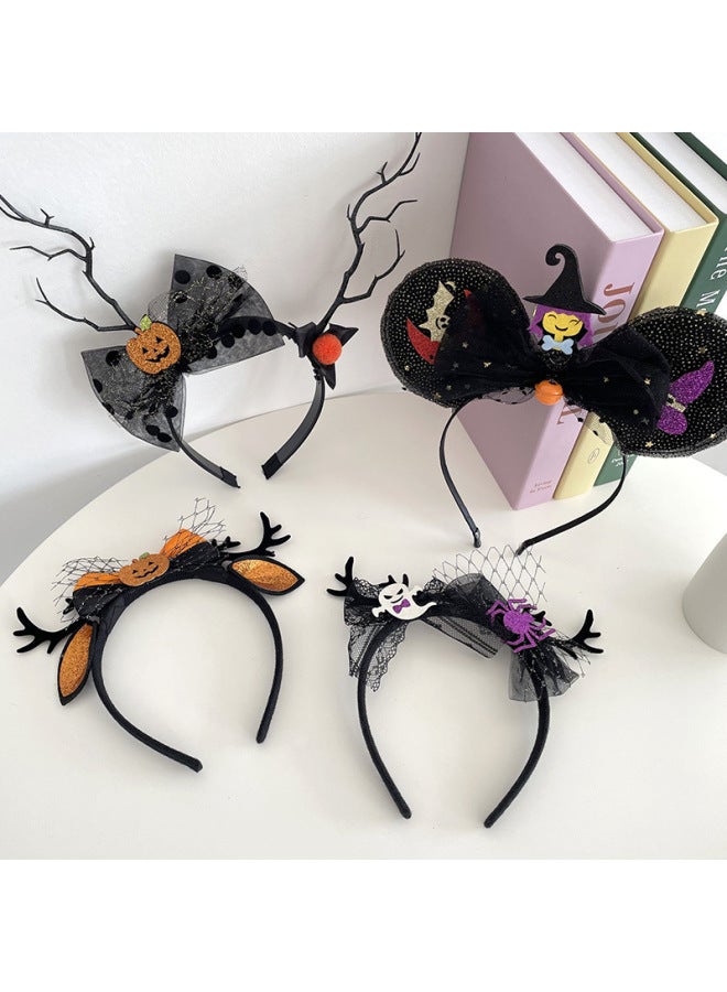 Halloween Headband pumpkin antlers Halloween Costume Accessories Cute Fancy Headwear for Girls & Women - Image 2