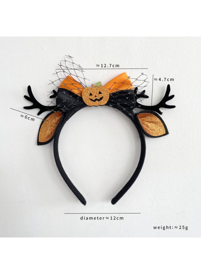 Halloween Headband pumpkin antlers Halloween Costume Accessories Cute Fancy Headwear for Girls & Women - Image 1