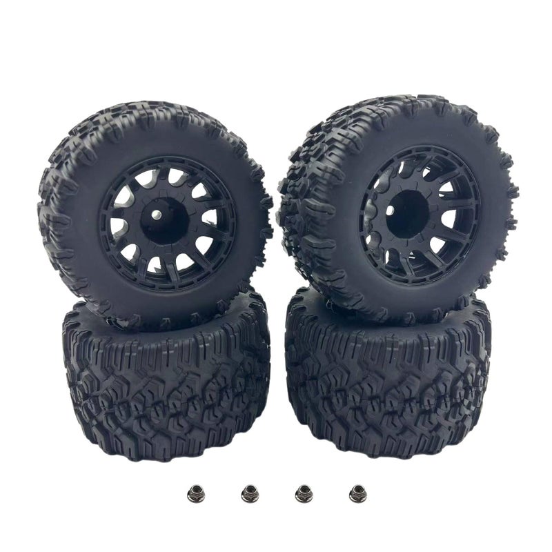 ZRRC Preglued RC 28 Monster Truck Tires and Wheels Mounted 12mm Hex for 110 Traxxas Stampede Rustler VXL 4x4 2WD Redcat Volcano EPX ProUpgrade 110 Scale RC Truck Tires Wheels MT Tyres - Image 3