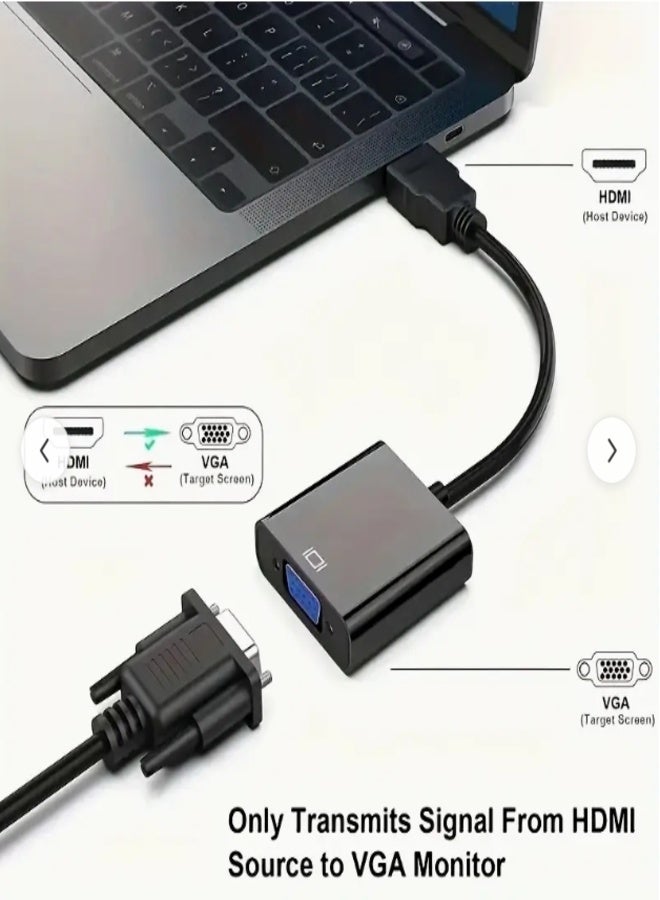 HDMI to VGA with Audio Gold-Plated HDMI to VGA Adapter (Male to Female) for Computer, Desktop, Laptop, PC, Monitor, Projector, HDTV - Image 3