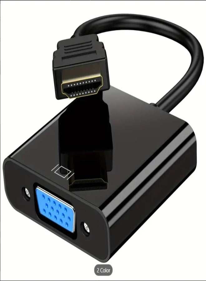 HDMI to VGA with Audio Gold-Plated HDMI to VGA Adapter (Male to Female) for Computer, Desktop, Laptop, PC, Monitor, Projector, HDTV - Image 1