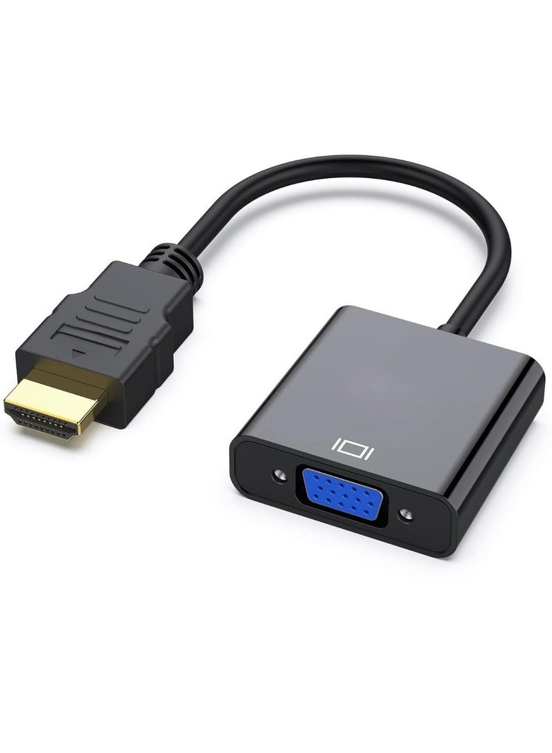 محول HDMI إلى VGA مطلي بالذهب مع صوت (ذكر إلى أنثى) للكمبيوتر، سطح المكتب، الكمبيوتر المحمول، الكمبيوتر الشخصي، الشاشة، جهاز العرض، تلفزيون عالي الدقة - Image 1