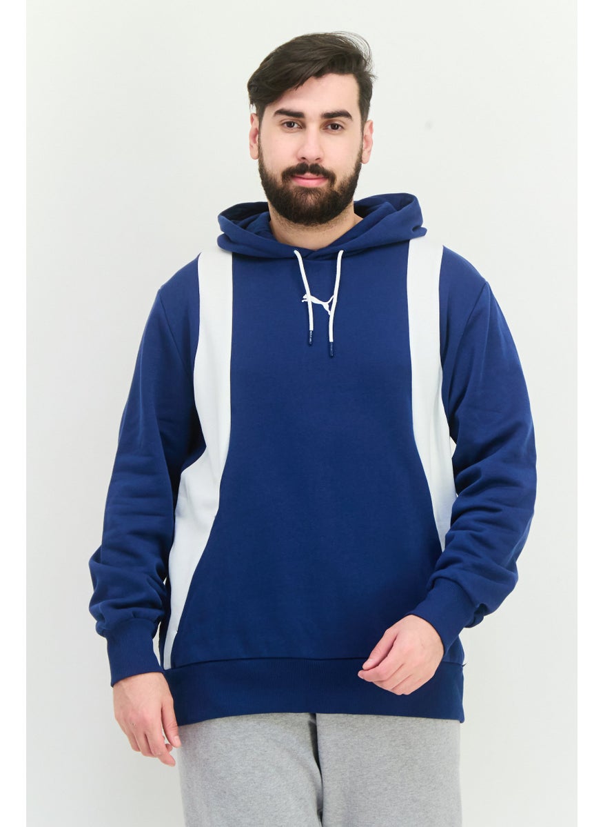 PUMA Men Sportswear Fit Long Sleeve Training Hoodie, Navy/White  - Image 1