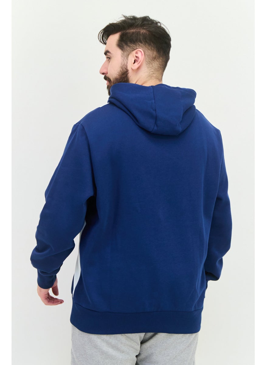 PUMA Men Sportswear Fit Long Sleeve Training Hoodie, Navy/White  - Image 3