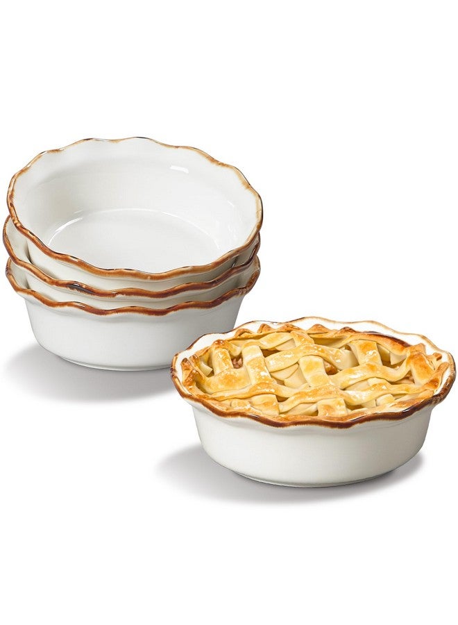 ONEMORE Mini Pie Pans, 6.8 inch Ceramic Pie Pans for Baking Nonstick Small Pie Pans Deep Dish Pie Plates Mini Tart Pans, Ideal for Chicken Pot Pie & Desserts, Individual Pot Pie Baking Dishes Set of 4 - Image 1