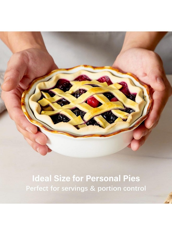 ONEMORE Mini Pie Pans, 6.8 inch Ceramic Pie Pans for Baking Nonstick Small Pie Pans Deep Dish Pie Plates Mini Tart Pans, Ideal for Chicken Pot Pie & Desserts, Individual Pot Pie Baking Dishes Set of 4 - Image 3