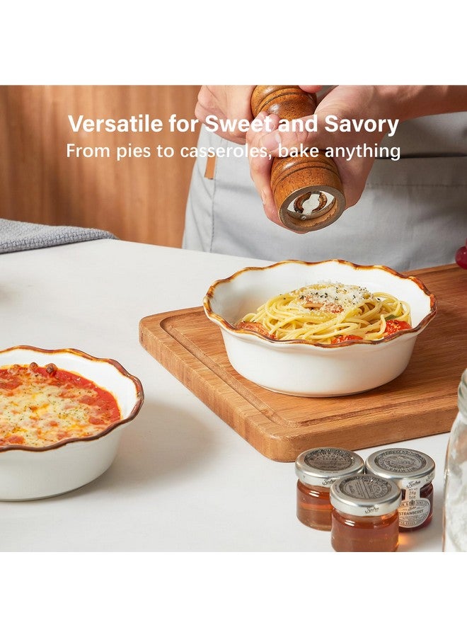 ONEMORE Mini Pie Pans, 6.8 inch Ceramic Pie Pans for Baking Nonstick Small Pie Pans Deep Dish Pie Plates Mini Tart Pans, Ideal for Chicken Pot Pie & Desserts, Individual Pot Pie Baking Dishes Set of 4 - Image 4