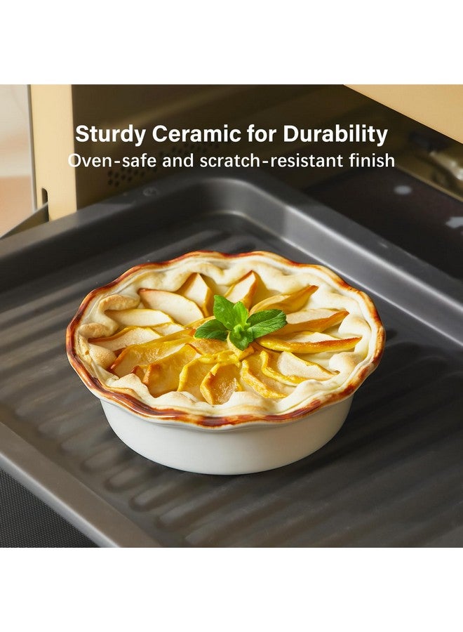 ONEMORE Mini Pie Pans, 6.8 inch Ceramic Pie Pans for Baking Nonstick Small Pie Pans Deep Dish Pie Plates Mini Tart Pans, Ideal for Chicken Pot Pie & Desserts, Individual Pot Pie Baking Dishes Set of 4 - Image 2