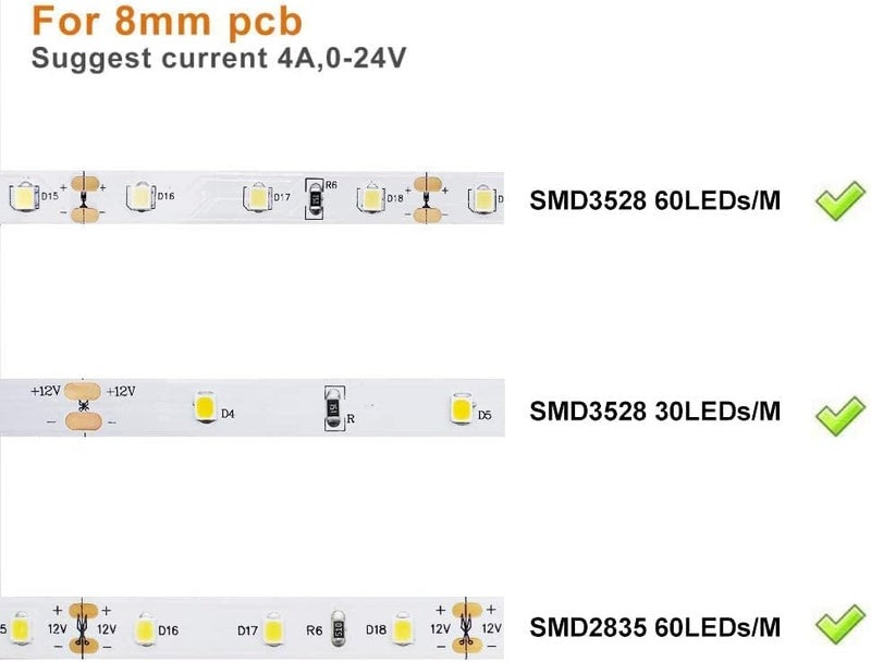 LightingWill 2 Pin LED Strip Light Connector Kit, 8mm Solderless Adapter Connectors, LED Strip Accessories Set for 8mm Wide 3528 2835 Single Color Flex LED Strips, 24 Pack - Image 5