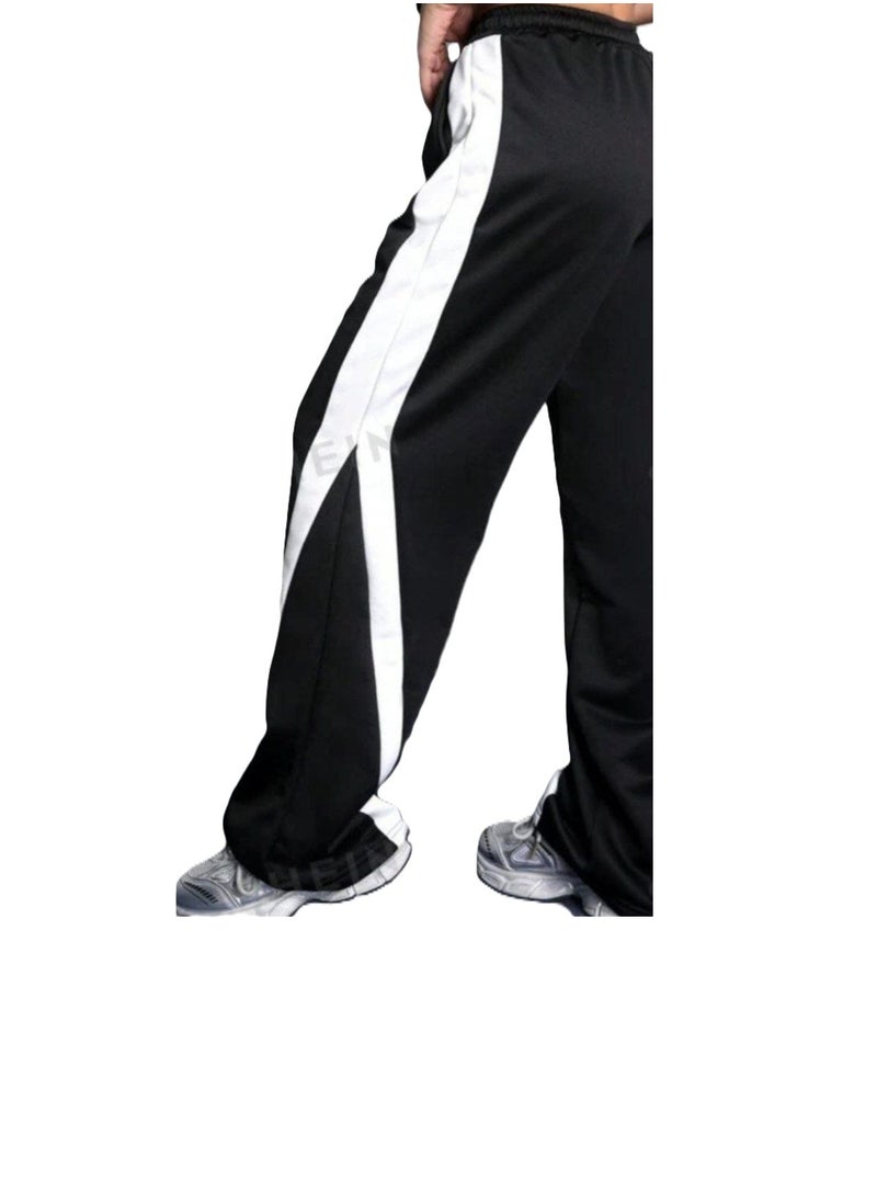 Nona fashion - Casual trousers with modern colors wide size for women in large sizes colored block side simple and comfortable - Image 1