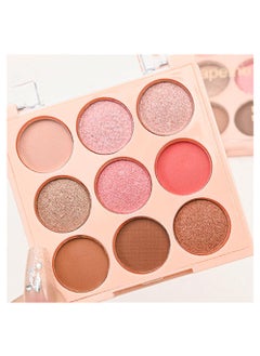 CAKAILA 9 Colors Eye Shadow Palette Makeup,Nude Pink Brown Matte Glitter Shimmer Nude Eyeshadow Palette,Highly Pigmented Neutral Eyeshadow Long-lasting Waterproof Natural Makeup Travel Eyeshadow Palette 