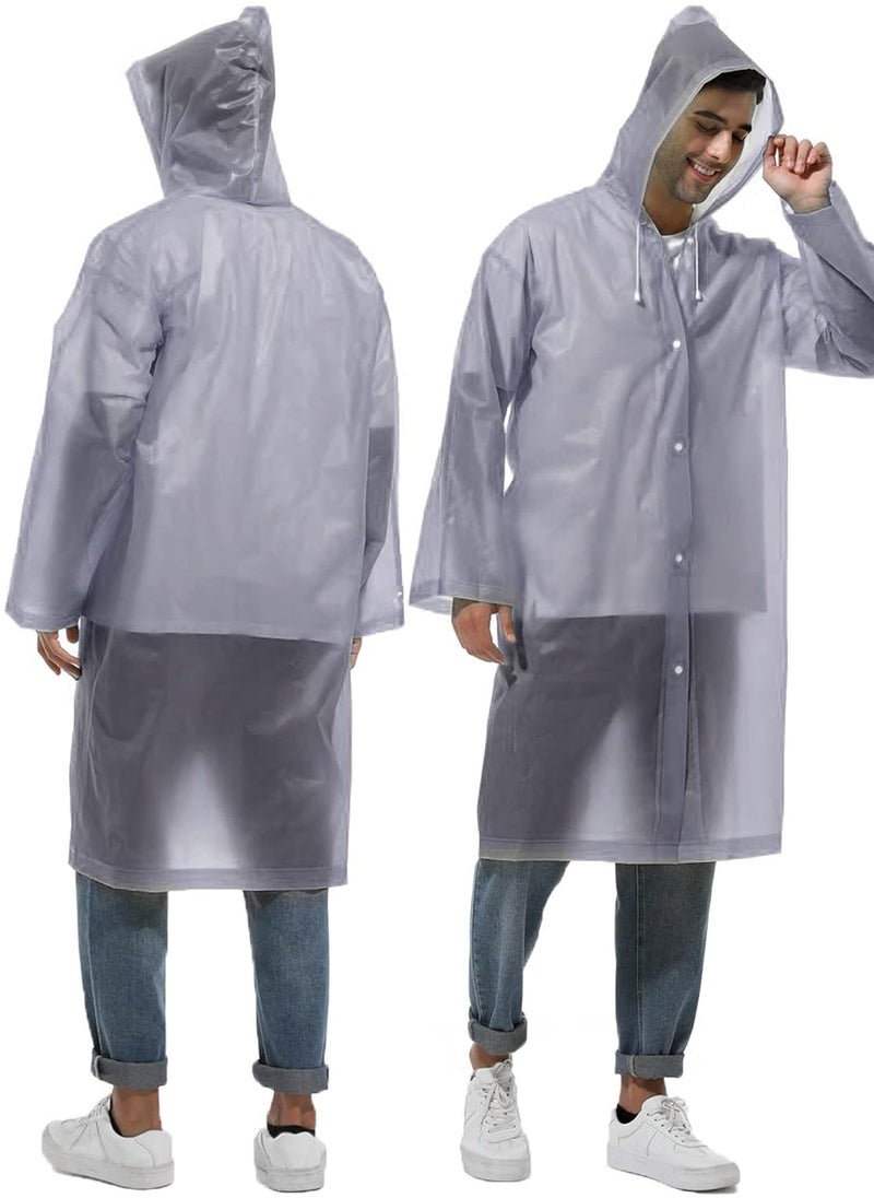 Generic - Portable Transparent Rain Ponchos for Adults, EVA, Unisex, Reusable Raincoats Emergency Survival With Hoods And Sleeves, Universal size, Grey - Image 1
