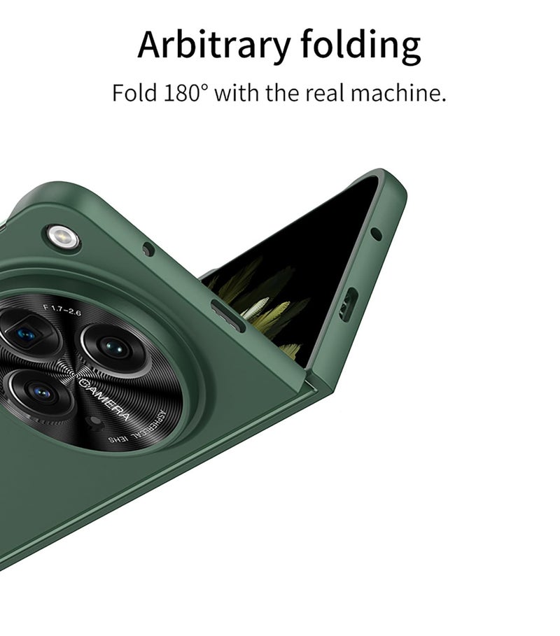 Midkart Front & Back Case Compatible with OnePlus Open/Oppo Find N3 (Release 2023) with Built-in Tempered Glass Hard PC Slim Fit Full Body and Camera Lens Protection, Green - Image 5