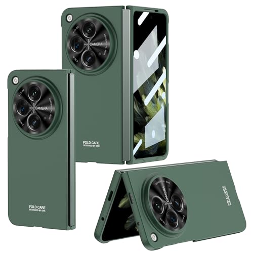 Midkart Front & Back Case Compatible with OnePlus Open/Oppo Find N3 (Release 2023) with Built-in Tempered Glass Hard PC Slim Fit Full Body and Camera Lens Protection, Green - Image 1