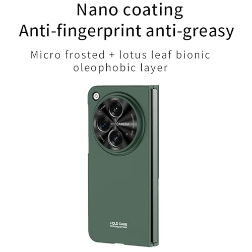 Midkart Front & Back Case Compatible with OnePlus Open/Oppo Find N3 (Release 2023) with Built-in Tempered Glass Hard PC Slim Fit Full Body and Camera Lens Protection, Green - Image 4