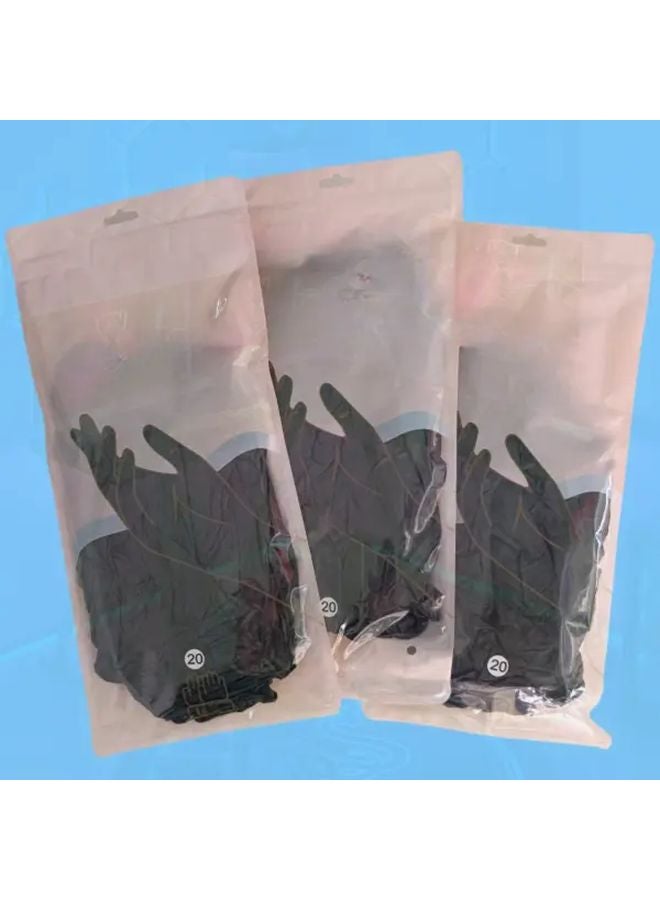 Black Nitrile Gloves 20 Pack Reusable Waterproof Thickened ABS Material for Kitchen Cleaning - Image 3