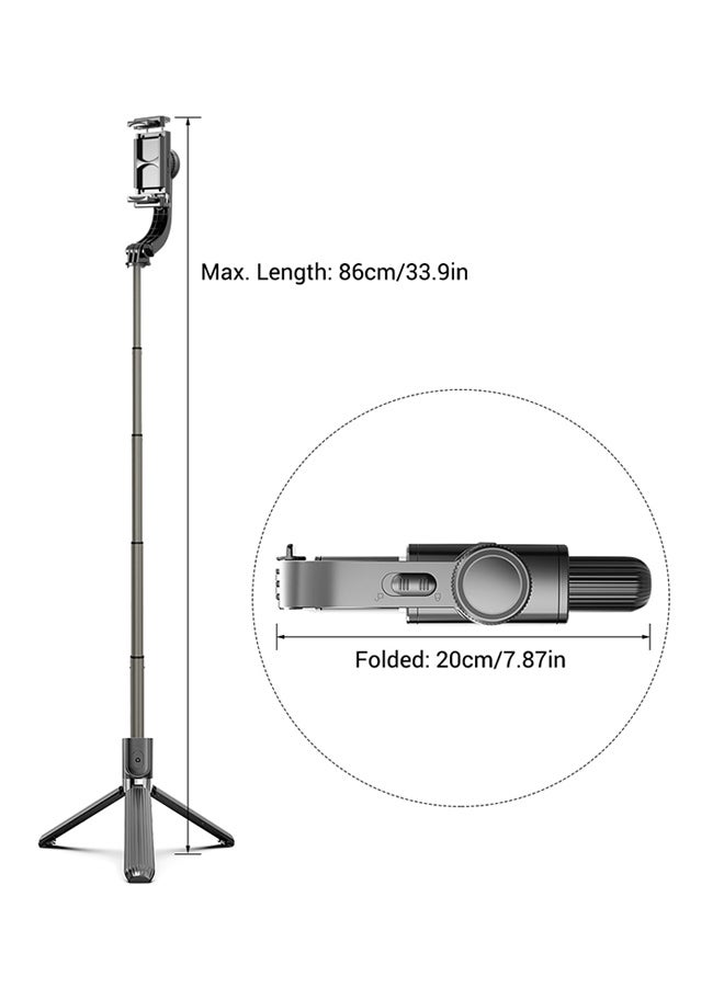 3 In 1 Phone Gimbal Stabilizer Selfie Stick Tripod With Remote Shutter Compatible With iPhone Samsung Huawei Smartphones Black  - Image 3