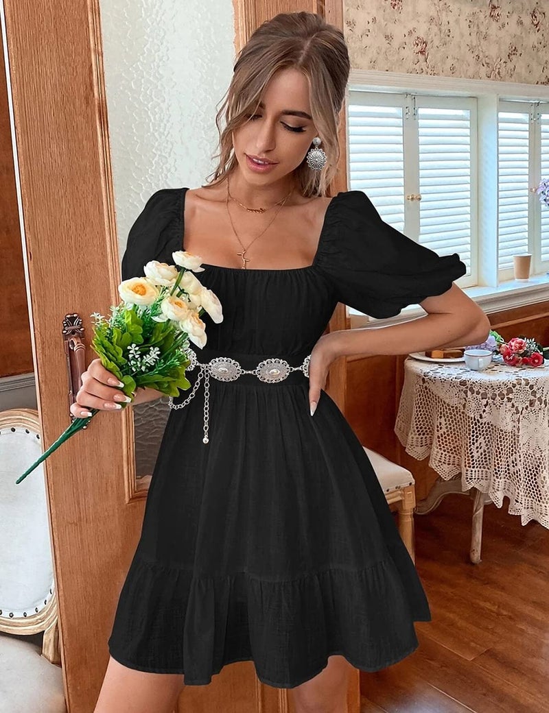 TOPACC Silver Metal Concho Belts for Women Western Cowgirl Boho Chain Belt for Dress Jeans Country Concert Outfit - Image 4